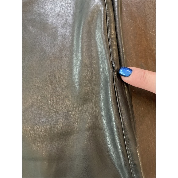 Abercrombie Fitch Pants 35/20 Black Leather 90s Relaxed Hi Rise Curve Love - Picture 5 of 7